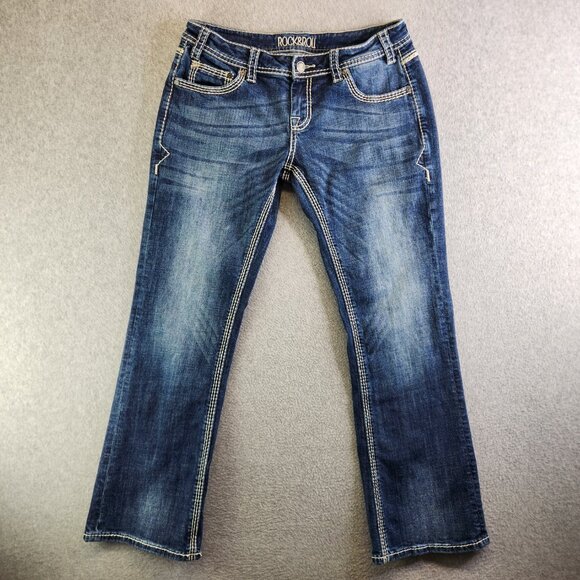 Rock And Roll Cowgirl Jeans Womens 30 Riding Bootcut Heavy Stitching Ranch - Picture 16 of 16